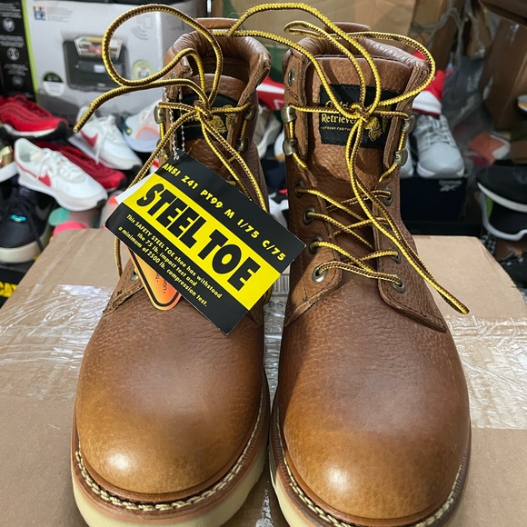 Golden Retriever Men\'s Safety Toe Wedge Boot size 10D brand new -no box main image 4